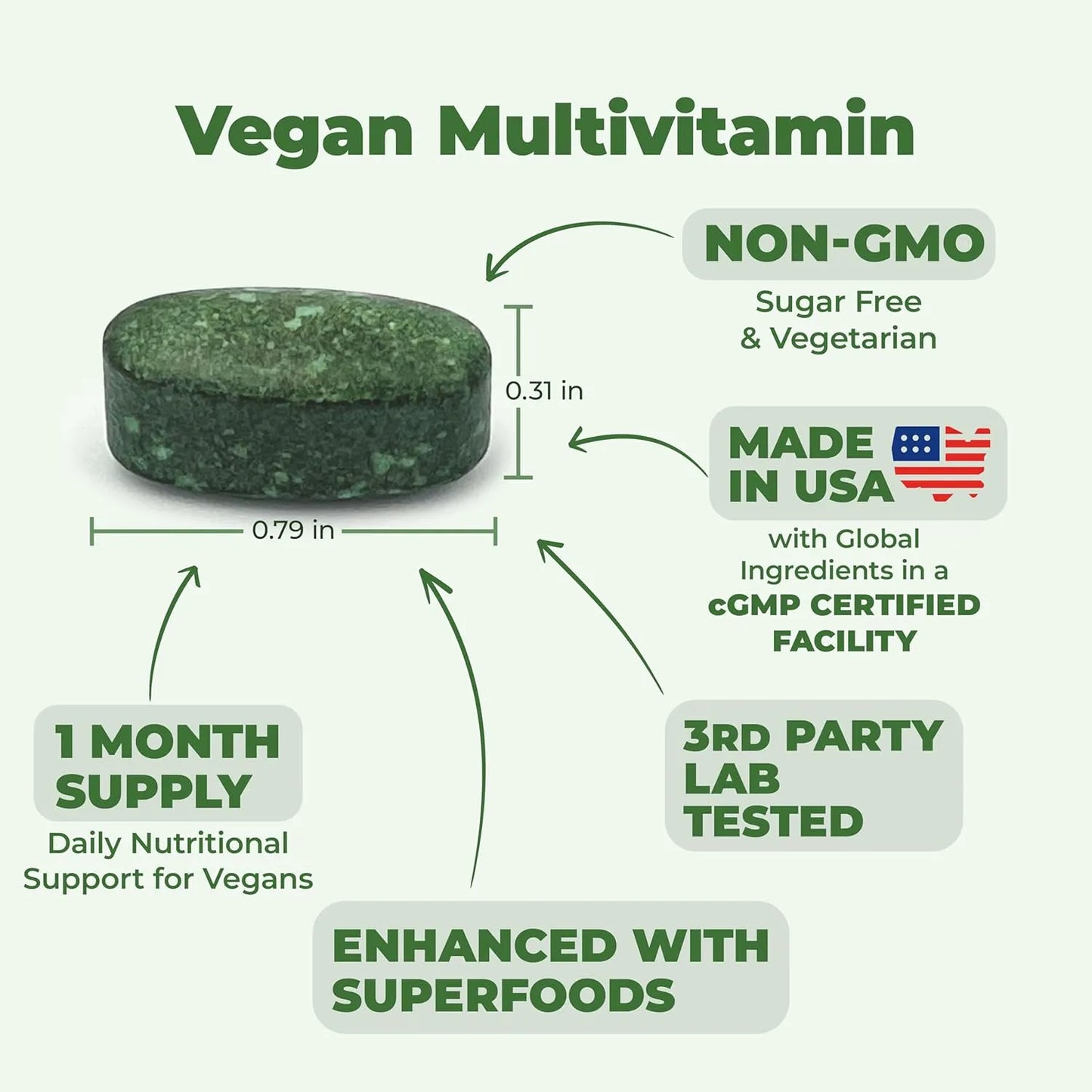 Multivitaminas Veganas Diarias Energia Y Salud Hombre Mujer