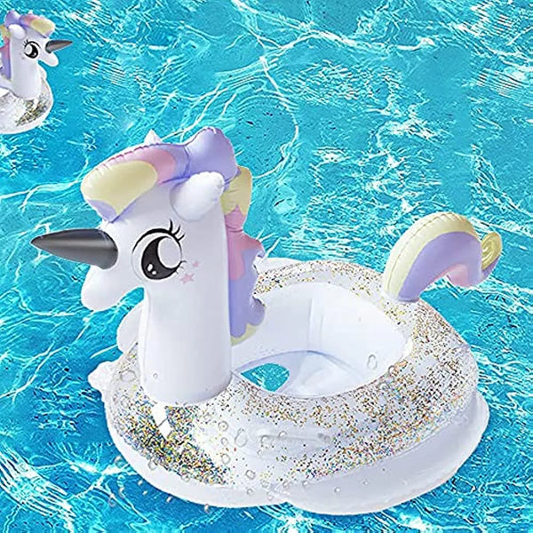 Flotador De Piscina Infantil Cicitoywo Unicornio Brillante Seguro Y Portátil