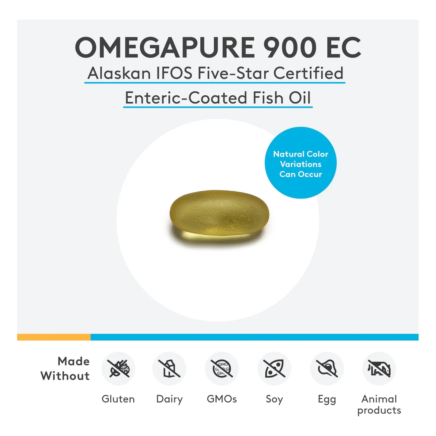 OmegaPure 900 EC Aceite De Pescado Omega 3 Certificado IFOS 90 Cápsulas