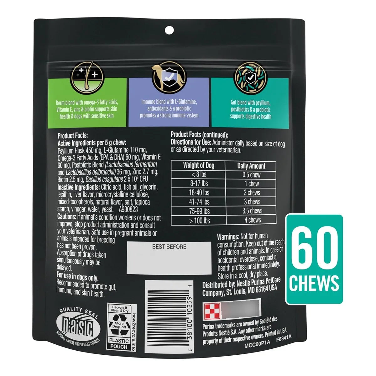Suplemento Multibeneficios Purina Pro Plan Para Perros 60 Dosis Salud Piel Digestión E Inmunidad