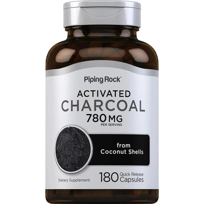Cápsulas De Carbón Activado 780 Mg 180 Unidades De Cáscaras De Coco