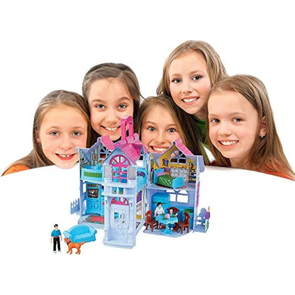 Liberty Imports Casa De Muñecas Plegable Con Accesorios Y Figuras
