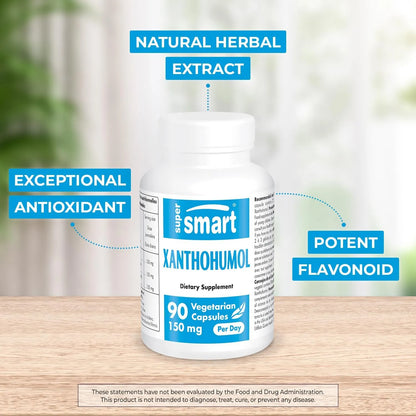 Xantohumol 150 Mg Extracto Flor Lúpulo 90 Cápsulas Antioxidante Potente