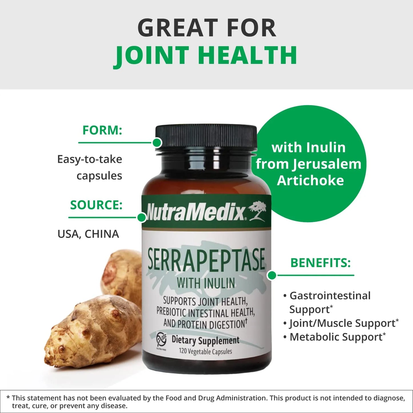 Serrapeptase Capsulas 1000 Mg Enzima Digestiva Salud Intestinal Articular 120 Caps