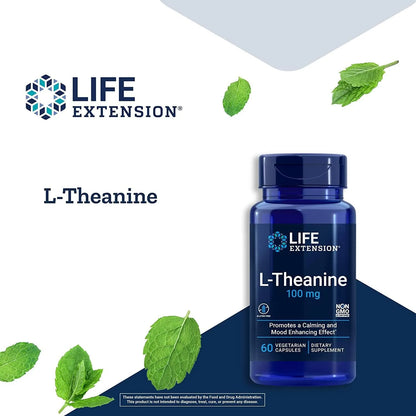 Life Extension L Teanina 60 Capsulas 2 Paquetes Aminoacidos Te Antioxidante
