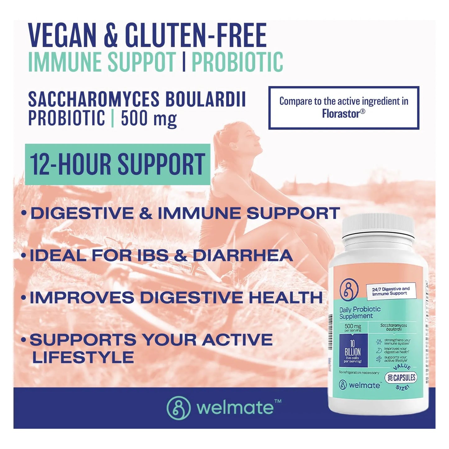 Probiótico Saccharomyces Boulardii 10 Mil Millones UFC Salud Digestiva E Inmunológica Vegano
