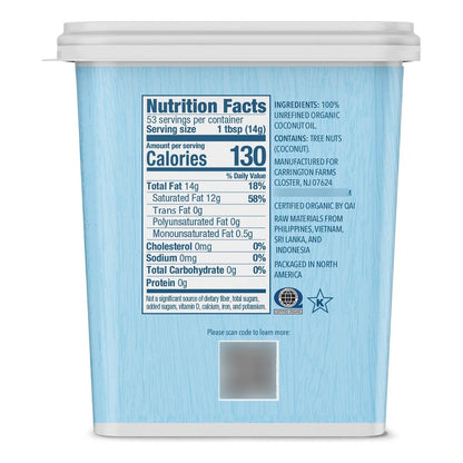 Aceite De Coco Extra Virgen Organico Carrington Farms 739 Ml Multiusos