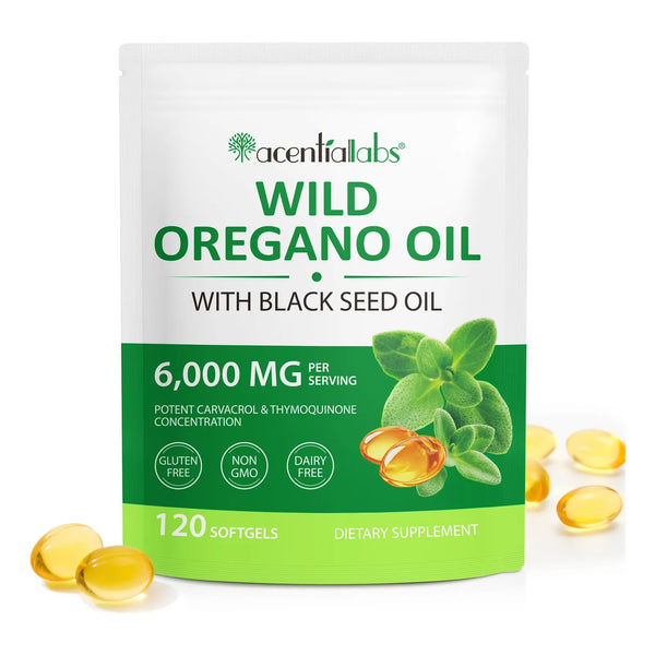 Capsulas De Aceite De Oregano Organico 120 Unidades 6000 Mg Con Aceite De Semilla Negra