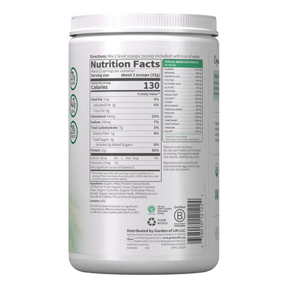 Proteina En Polvo Organica Sabor Chocolate 500 G Recuperacion Muscular