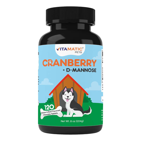 Tabletas Masticables Arándano D Manosa Sidra Manzana 120 Unidades Soporte Urinario Perros