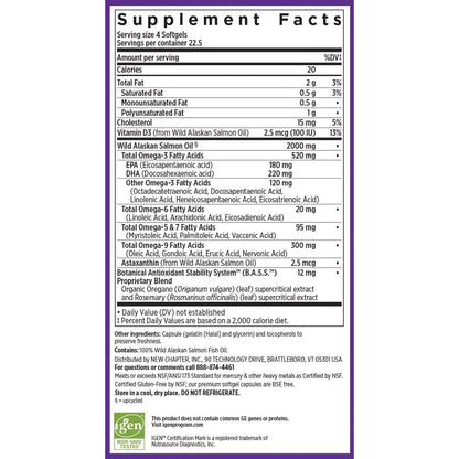 Aceite De Salmón Salvaje Omega 3 Con Vitamina D3 Y Astaxantina 90 Cápsulas
