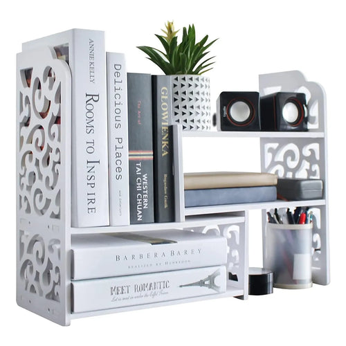 Organizador De Escritorio Multifuncional Blanco Decorativo Oficina Ahorra Espacio