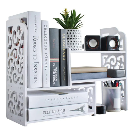 Organizador De Escritorio Multifuncional Blanco Decorativo Oficina Ahorra Espacio
