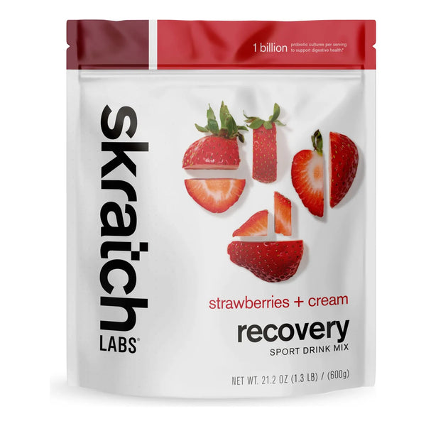 Recovery Sport Drink Mix Proteina Leche Carbohidratos Electrolitos Probióticos Post Entrenamiento Fresas Crema