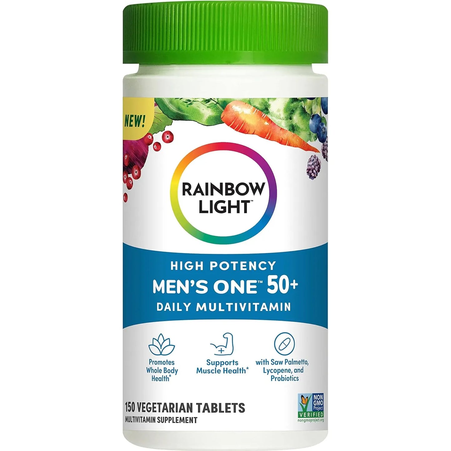 Multivitaminico Hombres 50 Plus Vitamina C D Zinc Probióticos Rainbow Light