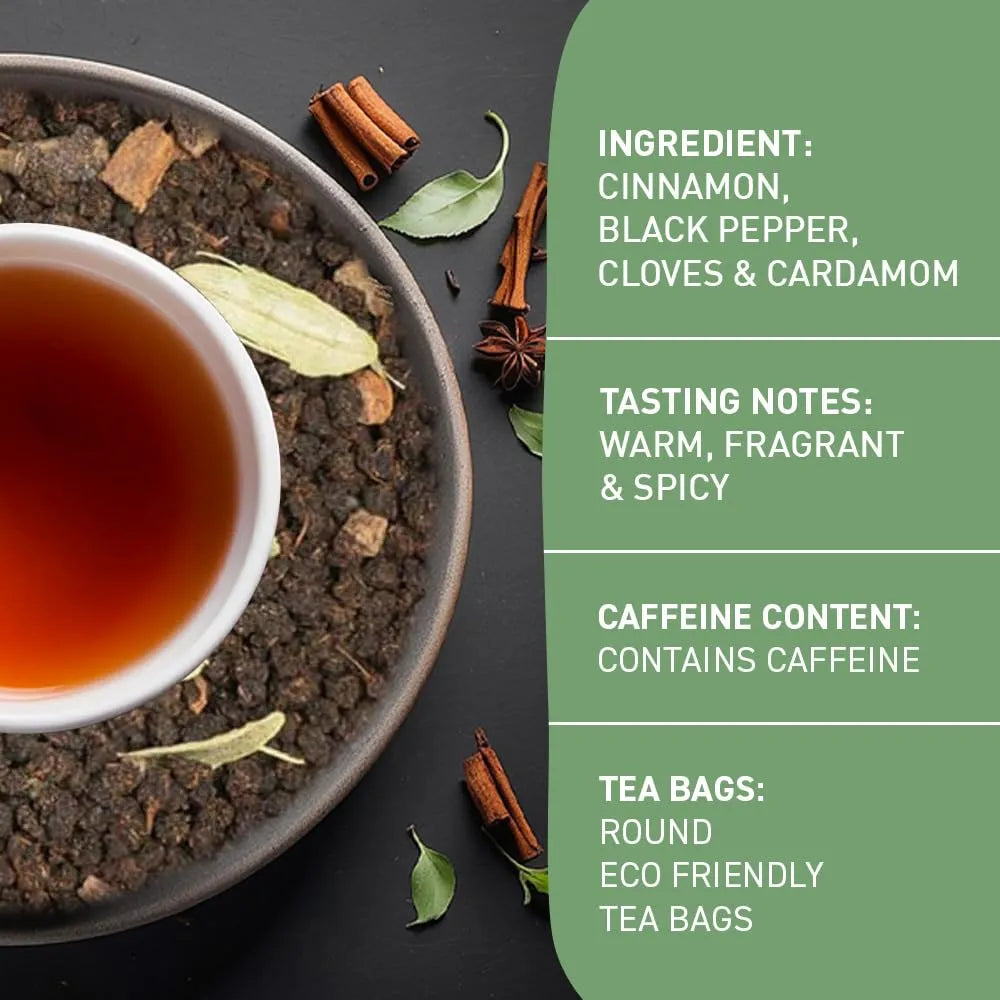 Handpick Masala Chai Bolsas De Té 100 Unidades Especias Aromáticas Importado