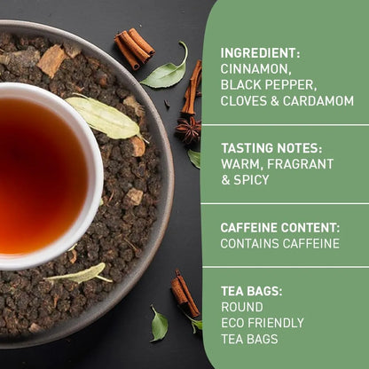 Handpick Masala Chai Bolsas De Té 100 Unidades Especias Aromáticas Importado