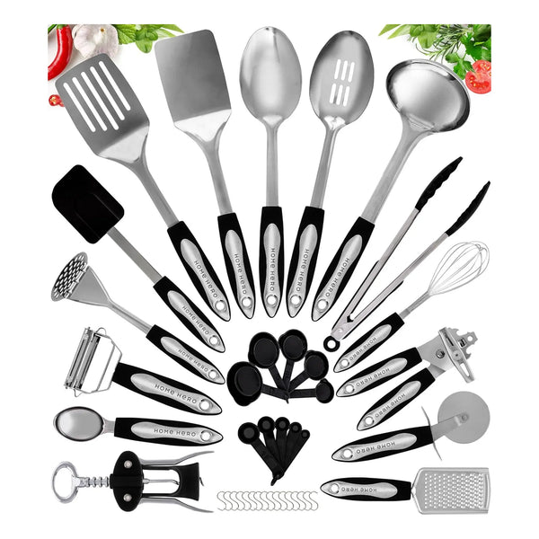 Juego De 41 Utensilios Cocina Acero Inoxidable Home Hero Antiadherente