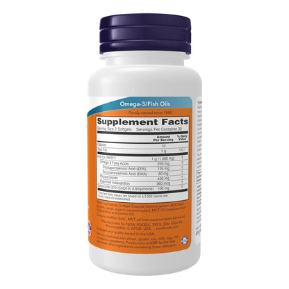 Omega 3 Krill Y Coq10 60 Capsulas Blandas Soporte Cardiaco Now Foods