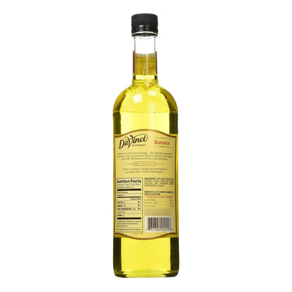 Jarabe Clasico De Platano DaVinci Gourmet 750 Ml Botella Vidrio Sabor Natural