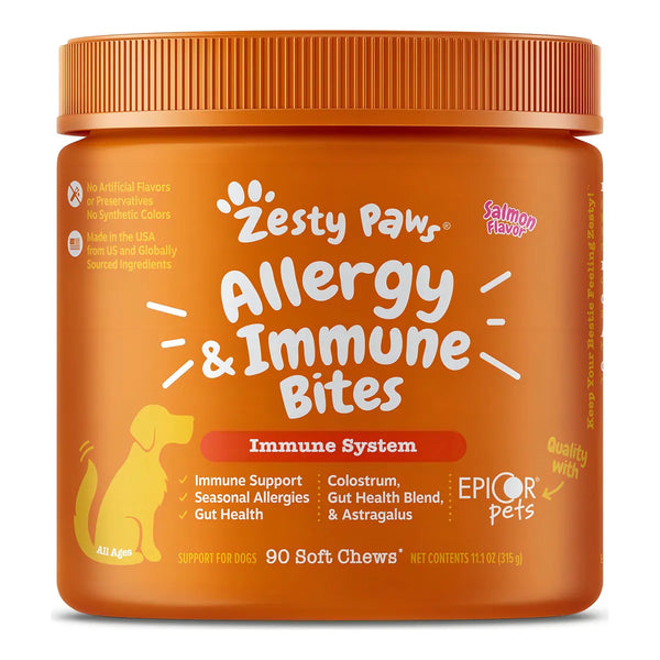Suplemento Antipicazón Zesty Paws Masticables Omega 3 Para Alergias En Perros 90 Unidades