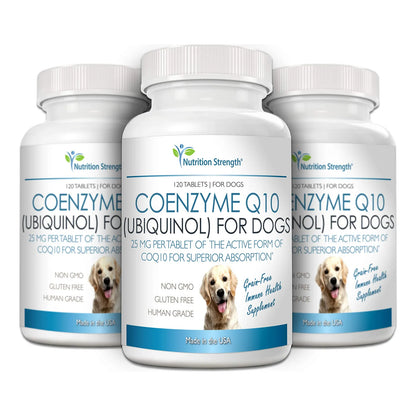 Coenzima Q10 Ubiquinol Para Perros 120 Tabletas Salud Corazón Energía