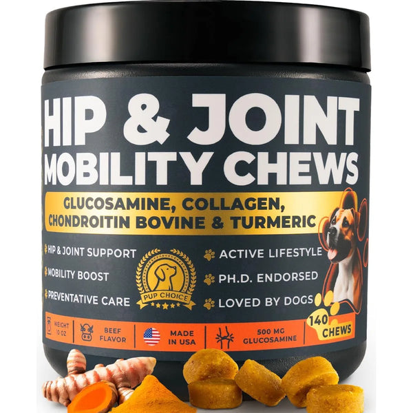 Golosinas Para Cadera Y Articulaciones Perros 500 Mg Glucosamina Colageno Sabor Carne 140 Unidades