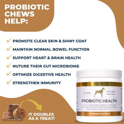Masticables Probióticos Para Perros Con Fibra Prebiótica Y Omega 3 Salud Digestiva Y Piel