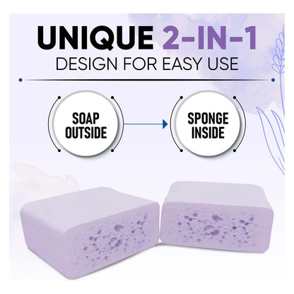 Esponjabon Exfoliante De Ducha Y Facial Con Aloe Vera Y Lavanda Pack X6