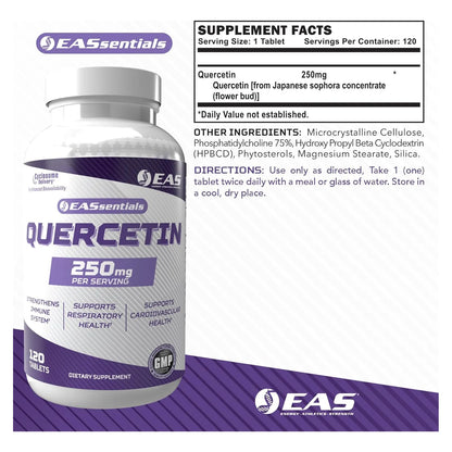Quercetina 250mg Salud Cardíaca Y Respiratoria Con Tecnología Cyclosome 120 Tabletas