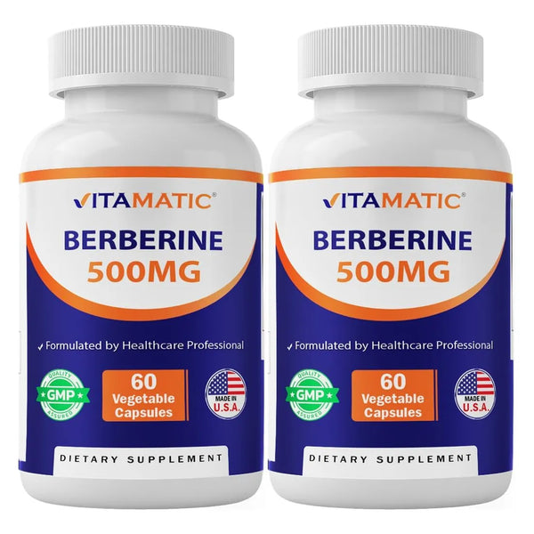 Berberina 500 Mg 60 Capsulas Vegetales Sin Gluten Ni OMG 2 Botellas