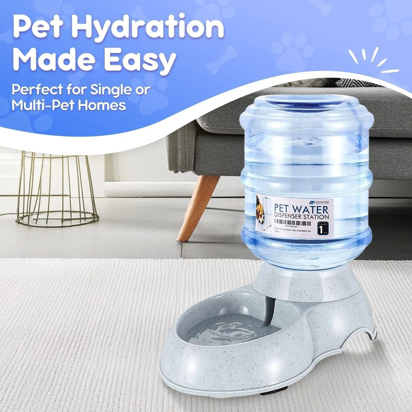 Dispensador De Agua Flexzion Gravity Para Mascotas Automático Y Sin BPA