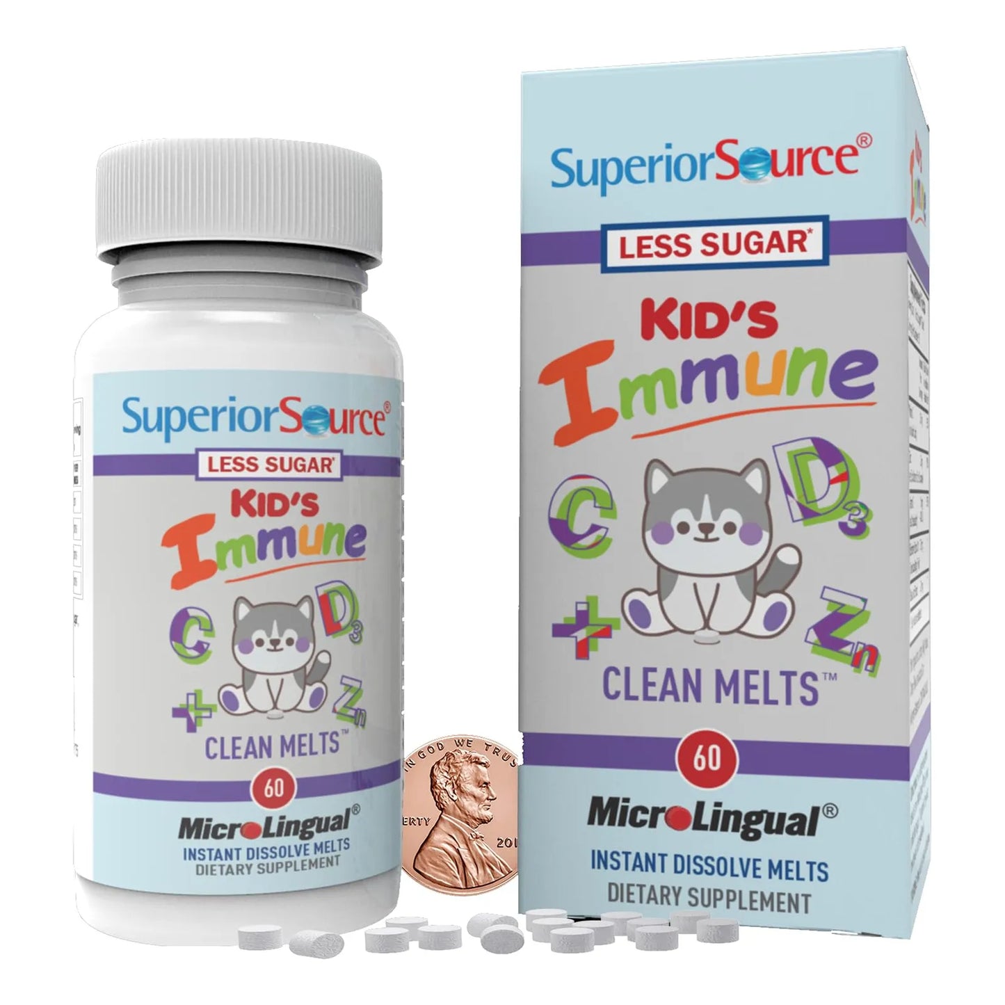 Tabletas Microlingües Kids Inmunidad Disolución Rápida 60 Unidades Con Zinc Y Vitamina C