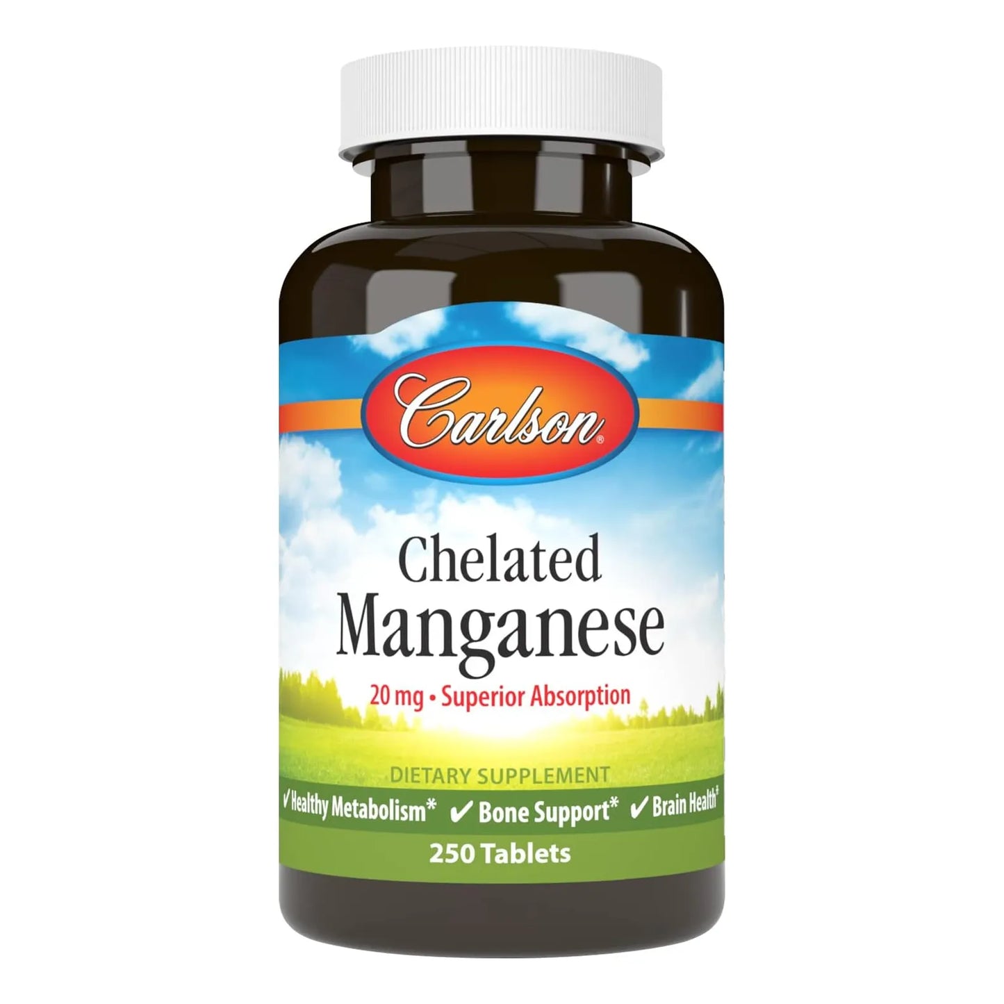 Manganeso Quelado 20 Mg Absorcion Superior Metabolismo Salud Huesos Y Cerebro 250 Tabletas