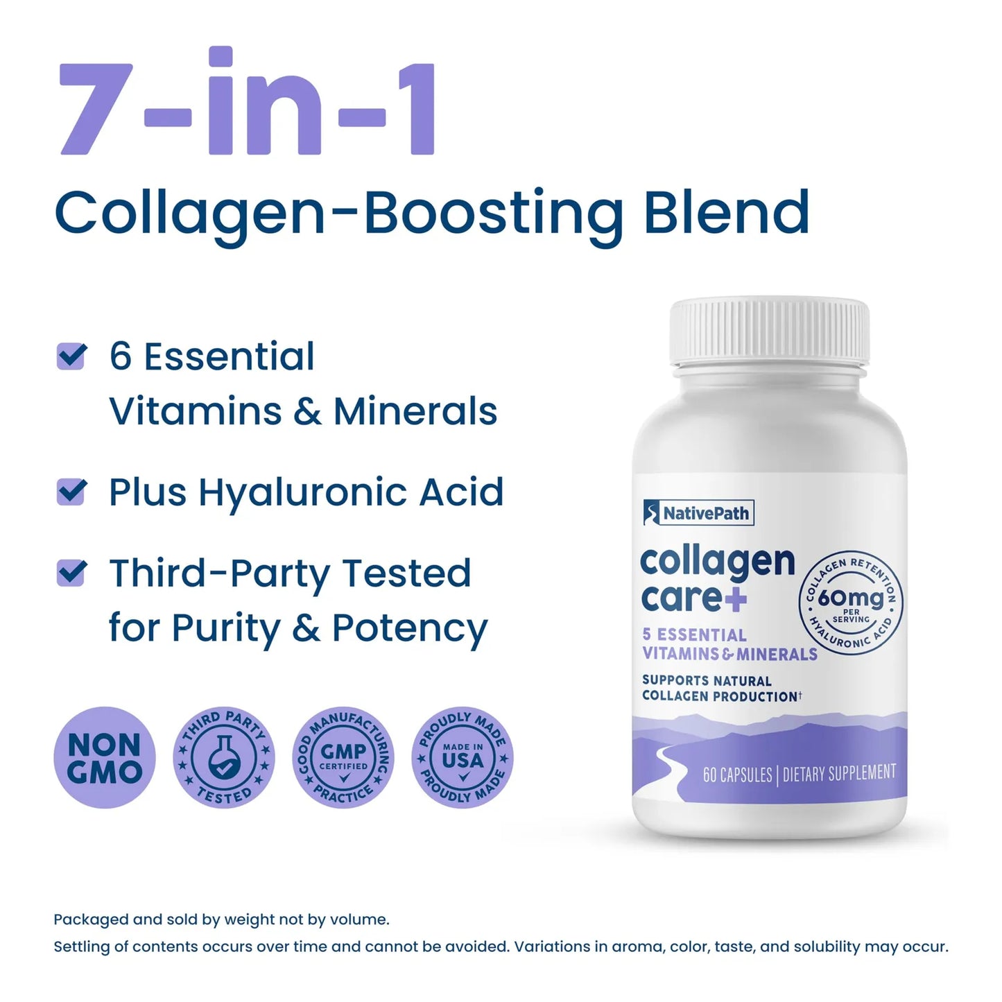 Collagen Care Mezcla De Vitaminas Con Acido Hialuronico Y Boro Para Piel Y Articulaciones 60 Capsulas