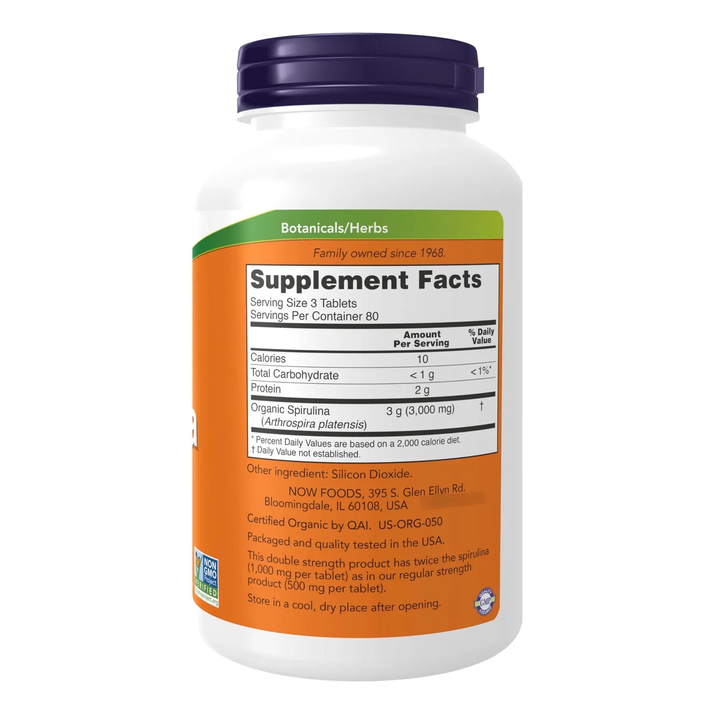 Espirulina Orgánica Doble Fuerza 1000 Mg 240 Tabletas Nutrit Superalimento Energía