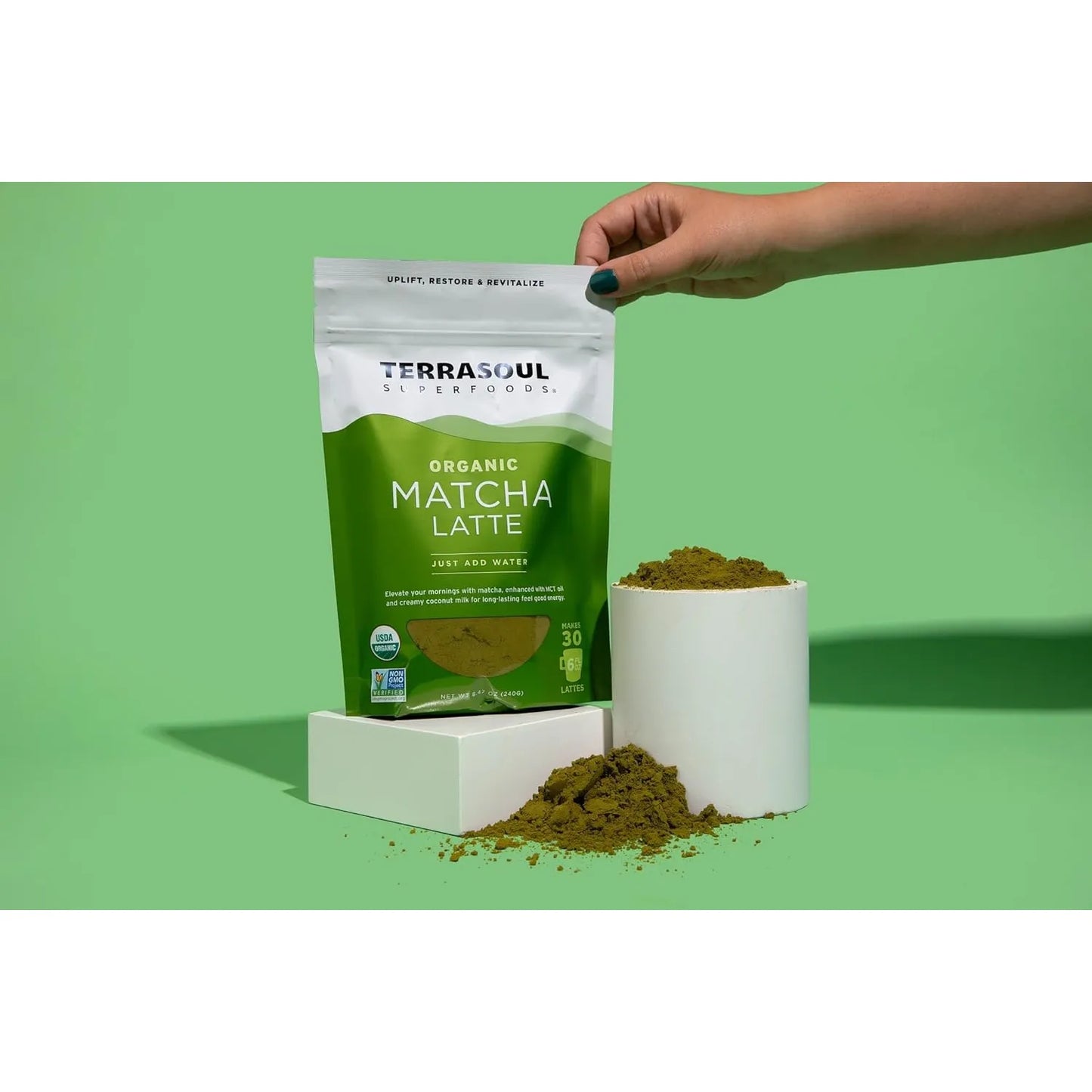 Té Matcha Orgánico Premium 240g Energía Natural Sin Lácteos Vegano