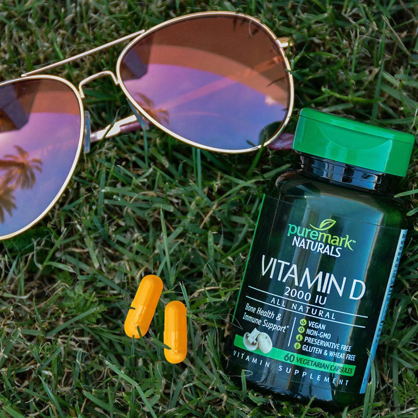 Vitamina D 2000 IU Cápsulas Vegetarianas 60 Unidades Natural Vegano