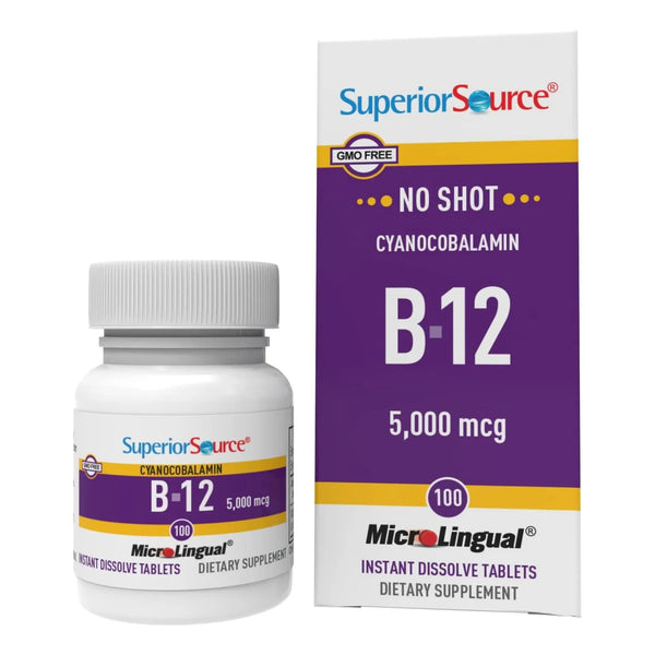 Vitamina B12 Cianocobalamina 5000 Mcg Tabletas Microlingües Energía Y Bienestar
