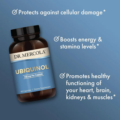 Ubiquinol 150 Mg Dr Mercola Suplemento Energía Antioxidante 90 Cápsulas