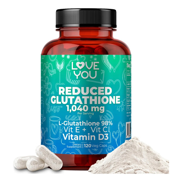 Glutatión Reducido 98% Puro 1040 Mg Con Vitaminas C E D3 Antioxidante Y Desintoxicante 120 Cápsulas