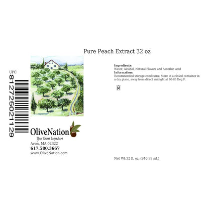 Extracto Natural De Melocoton Sin Azucar OliveNation 946 Ml Sabor Intenso Y Versatil