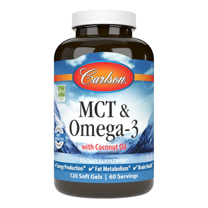 Aceite De Coco MCT Omega 3 Con Acidos Caprilicos Y Capricos EPA DHA 120 Capsulas