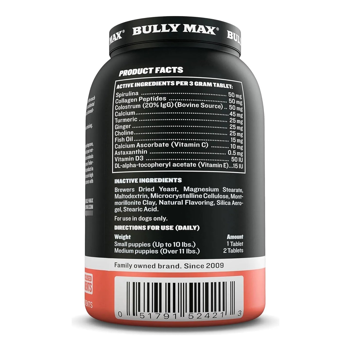 Tabletas Masticables Bully Max Vitaminas 2 En 1 Para Cachorros Desarrollo Y Crecimiento
