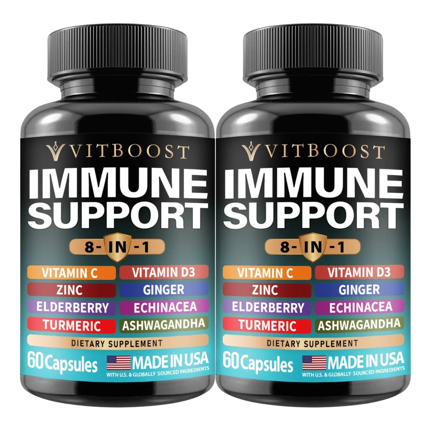 Suplemento Inmunologico Sauco 8 En 1 Con Equinacea Vitamina C Zinc Vitamina D