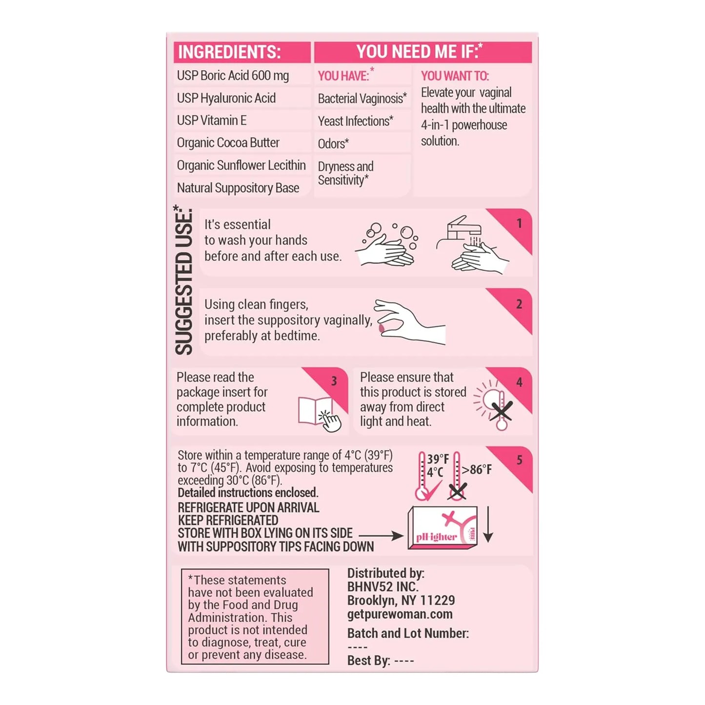 Supositorios Vaginales De Acido Borico Con Acido Hialuronico 10 Unidades Alivia Sequedad Y Olor