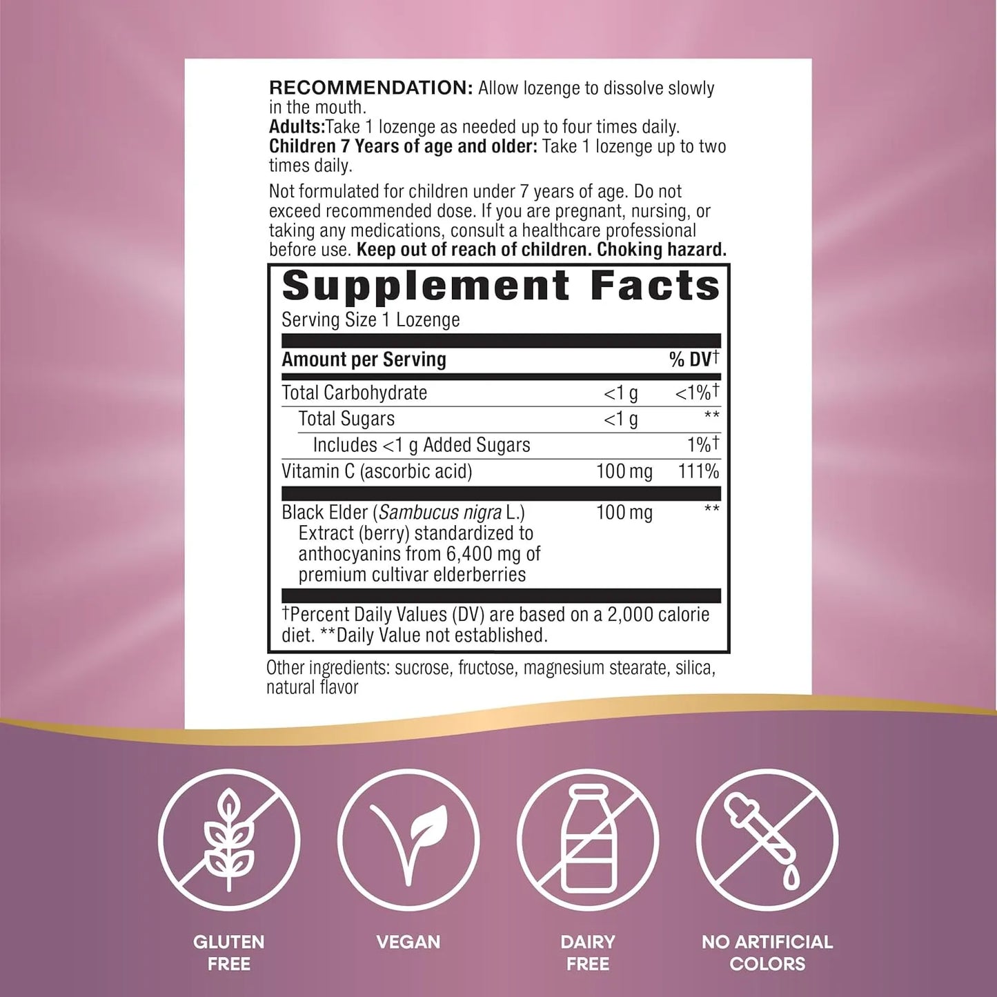 Nature's Way Sambucus Saúco Con Vitamina C 30 Pastillas Apoyo Inmunológico
