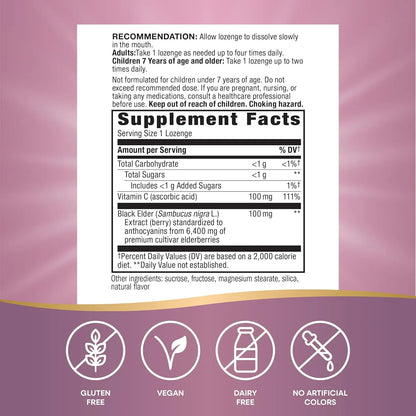Nature's Way Sambucus Saúco Con Vitamina C 30 Pastillas Apoyo Inmunológico