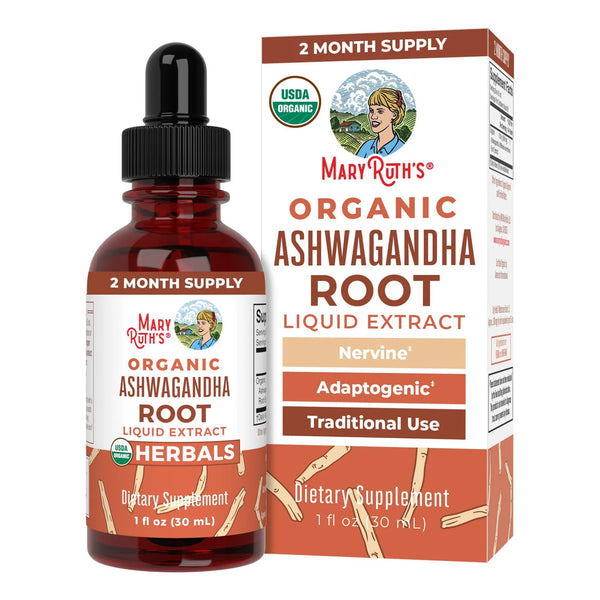 Gotas Líquidas Orgánicas De Ashwagandha 60 Porciones Apoyo Calma Natural