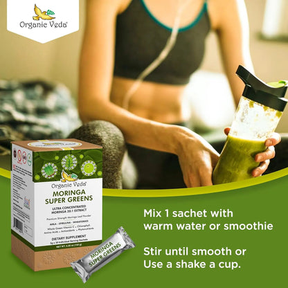 Té De Moringa Orgánico En Bolsitas Con Superalimentos Espirulina Y Vitamina C